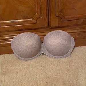 PINK Grey Jersey Strapless Push-up bra 36d